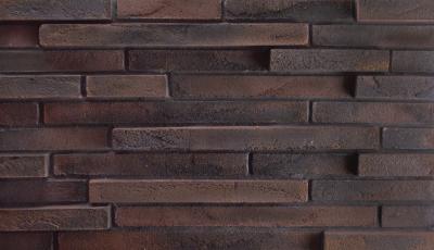 Комбинация половинок кирпича и плитки (3D кладка)